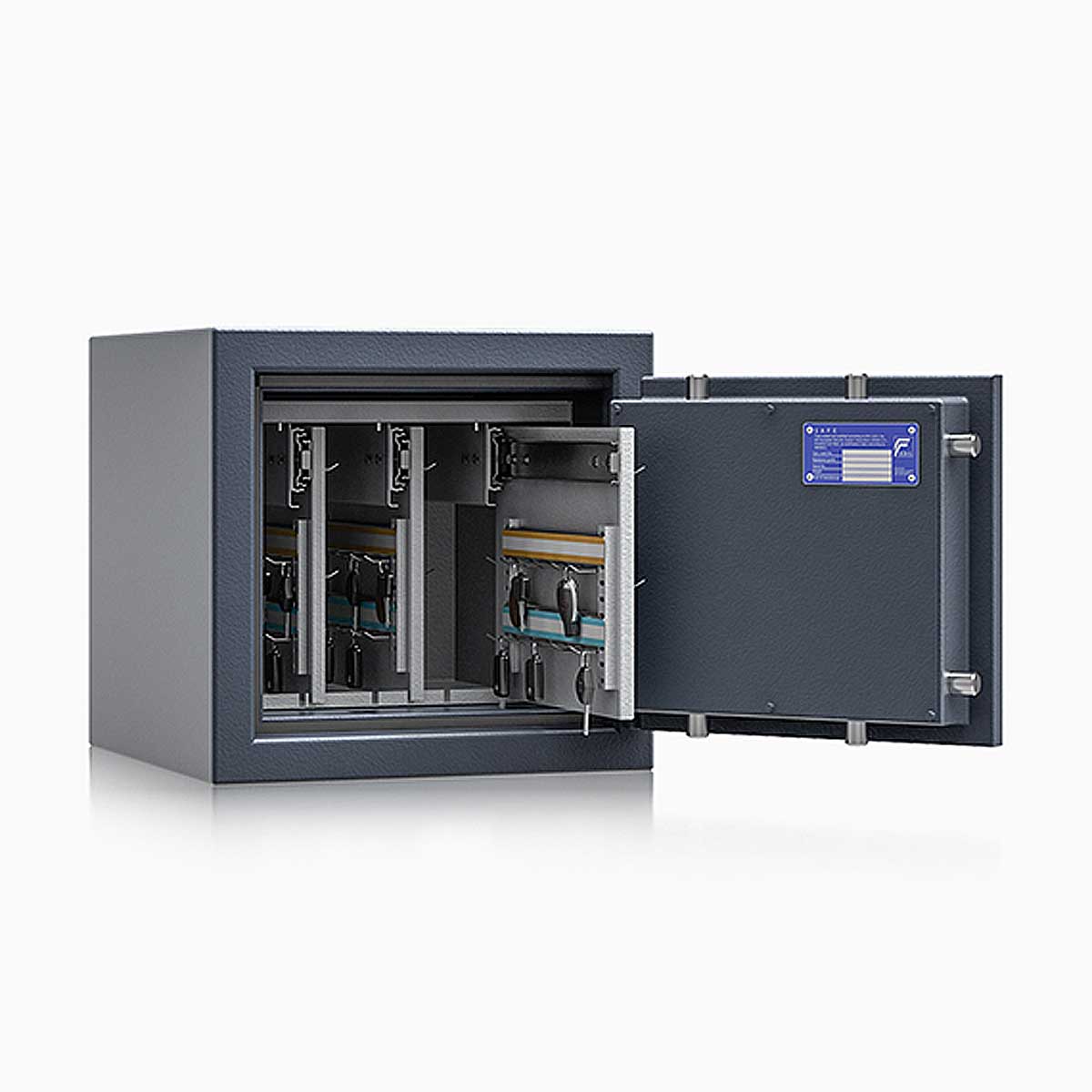 Schlüsseltresor safe4key I - Größe 2 / 400x420x420 / 72 Haken / 67kg / 157003  / Klasse 1  EN 1143-1, ECB•S / RAL7024 / Elektronik STELLAR  Basic 