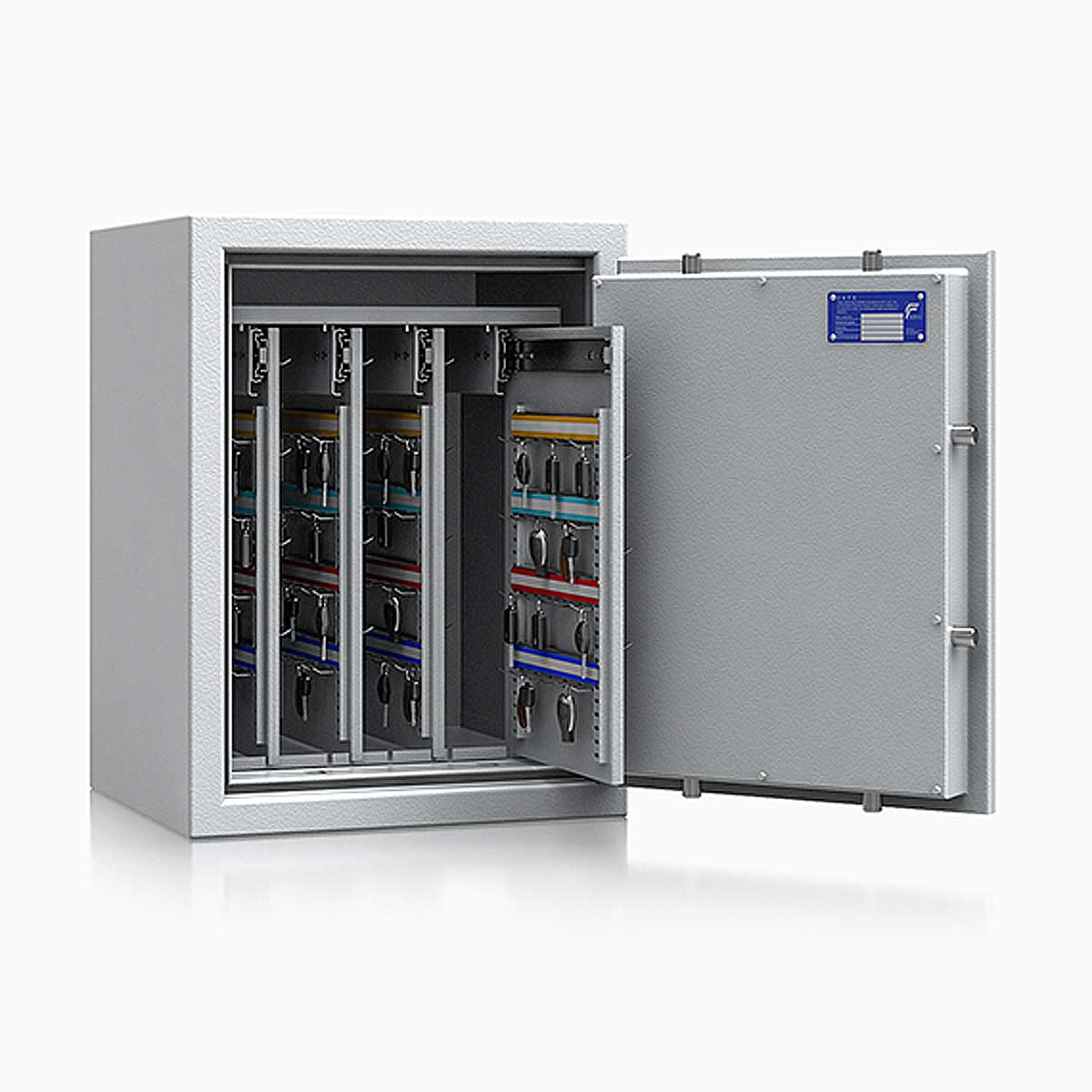 Schlüsseltresor safe4key I - Größe 4 / 650x500x420 / 192 Haken / 107kg / 157008 DIN R / Klasse 1  EN 1143-1, ECB•S / RAL7035