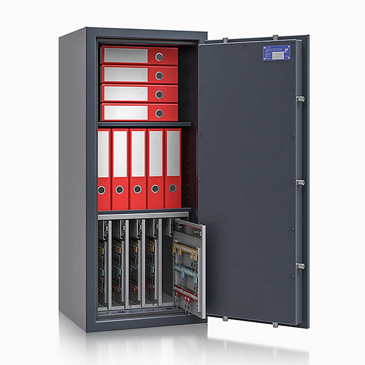 Schlüsseltresor safe4key I - Größe 7 / 1150x500x420 / 280 Haken / 2 Fachböden / 152kg / 157018 DIN R / Klasse 1  EN 1143-1, ECB•S / RAL7024