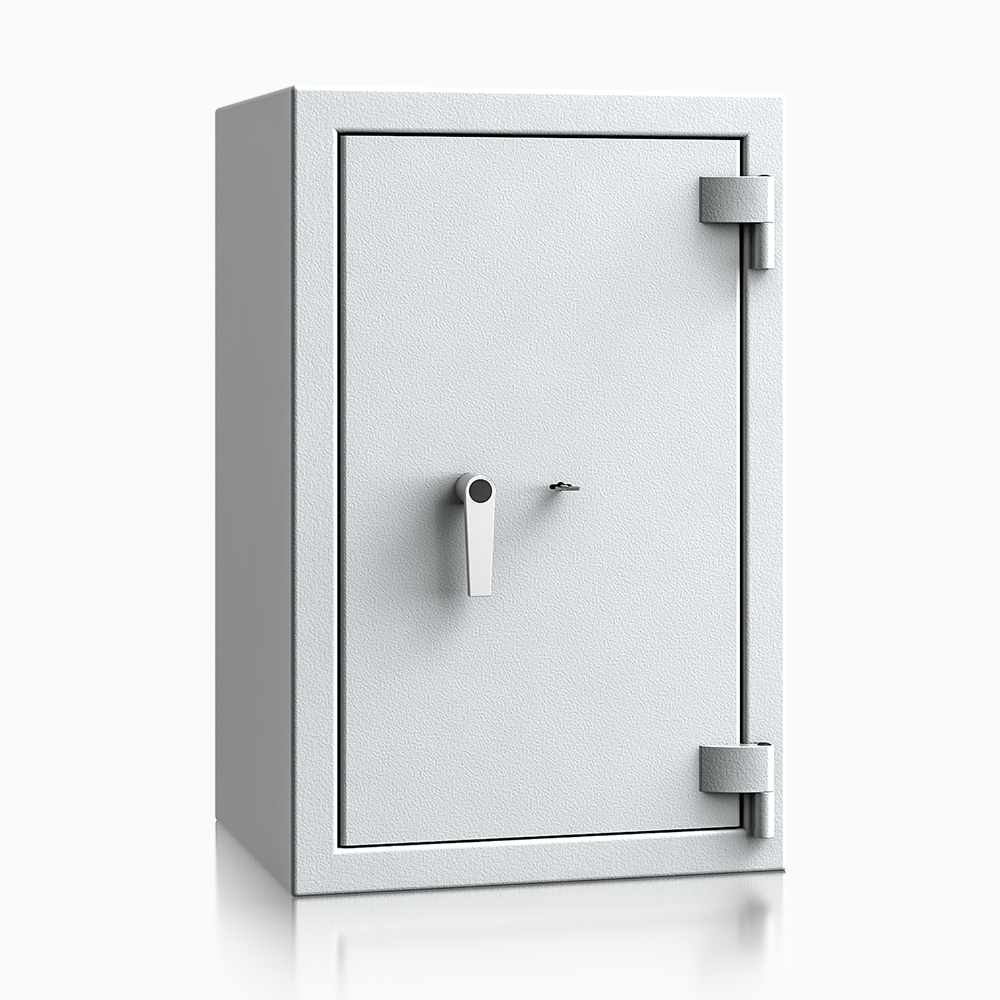Wertschutzschrank save4ever II - 3 / 850x550x465 / 201kg / 413103 RAL7035 / Doppelbartschlüsselschloss / DIN R / Klasse 2 nach EN 1143-1 - ECB•S
