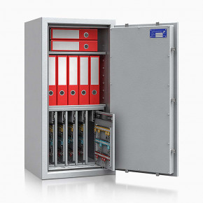 Schlüsseltresor safe4key I - Größe 6 / 1000x500x420 / 280 Haken / 2 Fachböden / 137kg / 157014  / Klasse 1  EN 1143-1, ECB•S / RAL7035 / Elektronik STELLAR  Basic 
