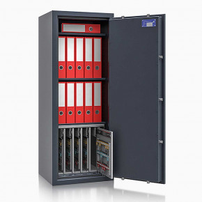 Schlüsseltresor safe4key I - Größe 8 / 1300x500x420 / 280 Haken / 3 Fachböden / 167kg / 157023  / Klasse 1  EN 1143-1, ECB•S / RAL7024 / Elektronik STELLAR  Basic 