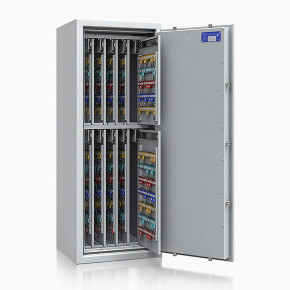 Schlüsseltresor safe4key I - Größe 8 / 1300x500x420 / 1040 Haken / 202kg / 157025  / Klasse 1  EN 1143-1, ECB•S / RAL7035 / Elektronik STELLAR  Basic 
