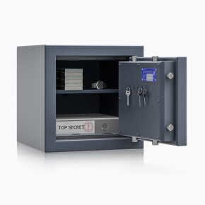 Wertschutzschrank save4ever III - 0 / 450x450x465 / 177kg / 419100 RAL7035 / Elektronik STELLAR  Basic  / Klasse 3 nach EN 1143-1 - ECB•S